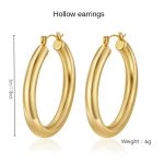 color: 4*30mm Hollow Earrings Gold Color