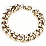 color: 8mm Thick Gold / size: Length 18cm Stainless Steel