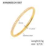 color: A946-Gold Set with Stone Ring / size: US 6