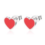 color: Heart Stud Earrings Red Color MS-552