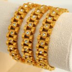 Light Luxury White Diamond Stainless Steel Watch Chain Plated 18K Advanced Bracelet Hipster Bracelet Metal All-Match Female