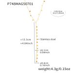 color: P748-Gold Disc Y Letter Necklace -41+5cm