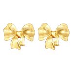 color: Bow Stud Earrings Gold MS-439