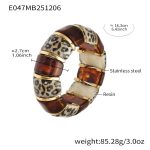 color: E047-White Leopard Print Bangle