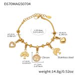 color: E670-Gold DIY Tree of Life Bracelet 15+4cm