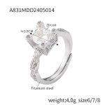 color: A831-Steel Color Ring / size: US 7