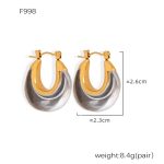 color: F998-Transparent Resin Gold Earrings