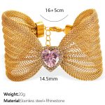 color: SL64 Pink Color Zircon Gold Bracelet