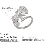 color: A273-Leaf Steel Color Open Ring