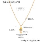 color: TXP319-Gold Ice Cream Necklace -34+5cm
