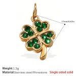 color: PJ342GNG Green Rhinestone Gold Pendant