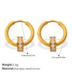 color: EH1367WEG White Zircon Gold Earrings