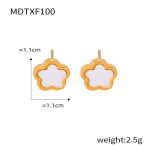color: MDTXF100-Gold White Earrings
