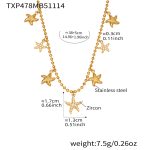 color: TXP478-Gold Necklace 38+5cm
