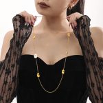 French Style Natural White Sea Shell Long Twin Necklace Light Luxury Stainless Steel Sweater Chain Autumn and Winter