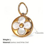 color: PJ399WEG White Shell Gold Pendant