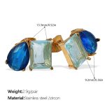 color: EH1052BBG Blue Teal Zircon Earrings