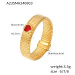 color: A235-Gold-Red Ring / size: US 6