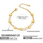 color: E054-Gold Heart Bracelet 15+5cm