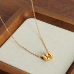 New Versatile, Simple and Personalized Design Stainless Steel Gold-Plated Twisted Geometric Pendant Necklace Ornament