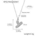 color: RP017-Y Letter Steel Color Necklace 40+5cm