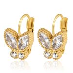 color: Marquise Butterfly French Clasp Earrings 4 Gold