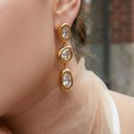 French Style Stainless Steel 5A Zircon Earrings 18K Thick Gold Plated Long Earrings Women's Elegant Light Luxury Earrings