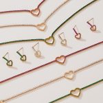 Gorgeous Fully Jeweled Loving Heart Zircon Necklace Bracelet Earrings Plated 18K Gold Light Luxury Stainless Steel Jewelry