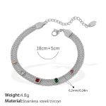 color: SL164CRS Multicolor Zircon Silver Bracelet