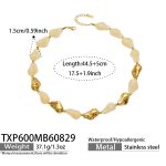 color: TXP600-Yellow Resin Gold Necklace -44.5+5cm