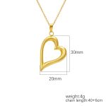 color: Heart Gold Necklace -2