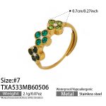 color: TXA533-Green Color Zircon Ring -Size 7