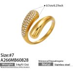 color: A266-Zircon Gold Open Ring / size: US 7