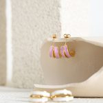 High-Grade Double-Layer Stitching Dripping Design Earrings Sweet Temperament Stainless Steel Female Stud Earrings Ornament