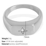 color: JZ74 US Size 6# Silver Ring