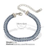 color: SL86 Blue Rhinestone Silver Bracelet