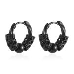 color: Twisted Wire Dragon Pattern with Bead Ear Cuff Black MS-653A