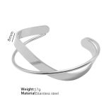 color: SZ13 Steel Color Adjustable Open Bangle