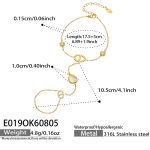 color: E019-Box Link Cat's Eye Stone Gold Bracelet