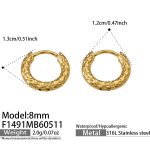color: F1491-Gold Earrings -8mm Inner Diameter