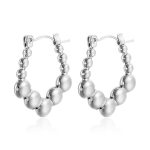 color: U Shape Beads Earrings Steel Color MS-311