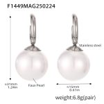 color: F1449-Steel Color Shell Pearl Earrings