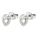 color: Drop Stud Earrings White Zircon Steel Color