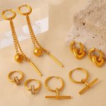 New Commuter Heart-Shaped Tassel Earrings Stainless Steel Delicate Bead-Set Diamond Geometric Temperament Ear Clip Earrings