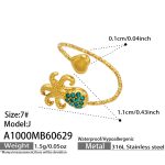 color: A1000-Blue Zircon Octopus Open Ring -J