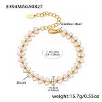 color: E394-Gold Zircon Bracelet 15+5cm