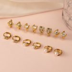 Inlaid Zircon Stainless Steel Ear Clip Women's Simple 18K Plated Earrings Earrings Advanced