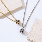 INS Sports Personalized 304 Stainless Steel Football Necklace Men's Creative World Cup All-Matching Women