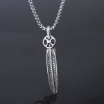 Leaves Army Flower Arrow Pearl Chain Stainless Steel Retro Pendant Ornaments