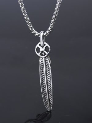 Leaves Army Flower Arrow Pearl Chain Stainless Steel Retro Pendant Ornaments